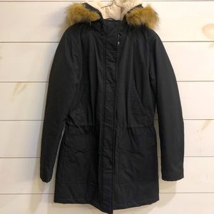 Levi’s winter coat with fleece lining and faux fur hood.  Size small
